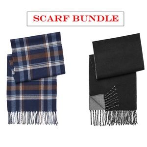 2!! Pronto Uomo Scarfs ❄️Black & Gray Reversible